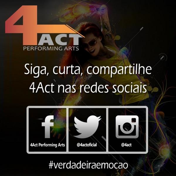 4ActOficial's tweet image. Siga a primeira Escola de Formação em Teatro Musical nas redes sociais.  #teatromusical #4act #verdadeiraemocao