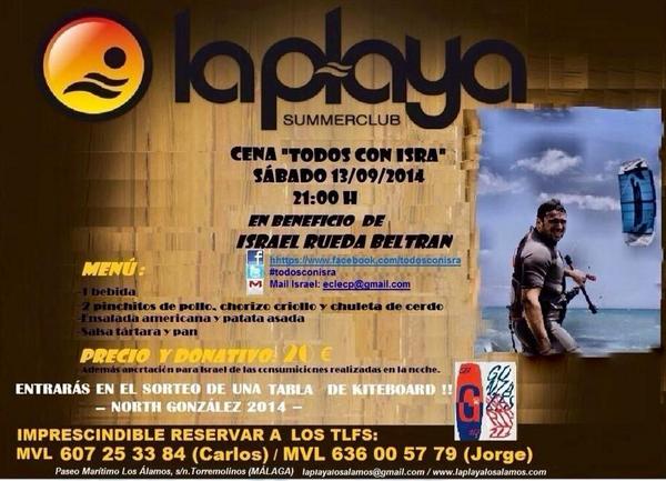 albertobelizon's tweet photo. @CarGraina muy buenas! recuerden... sábado 13 de sept @LAPLAYAclub cena benéfica #TodosconIsra #Malaga No faltes! RT http://t.co/h8fsuLVLSU