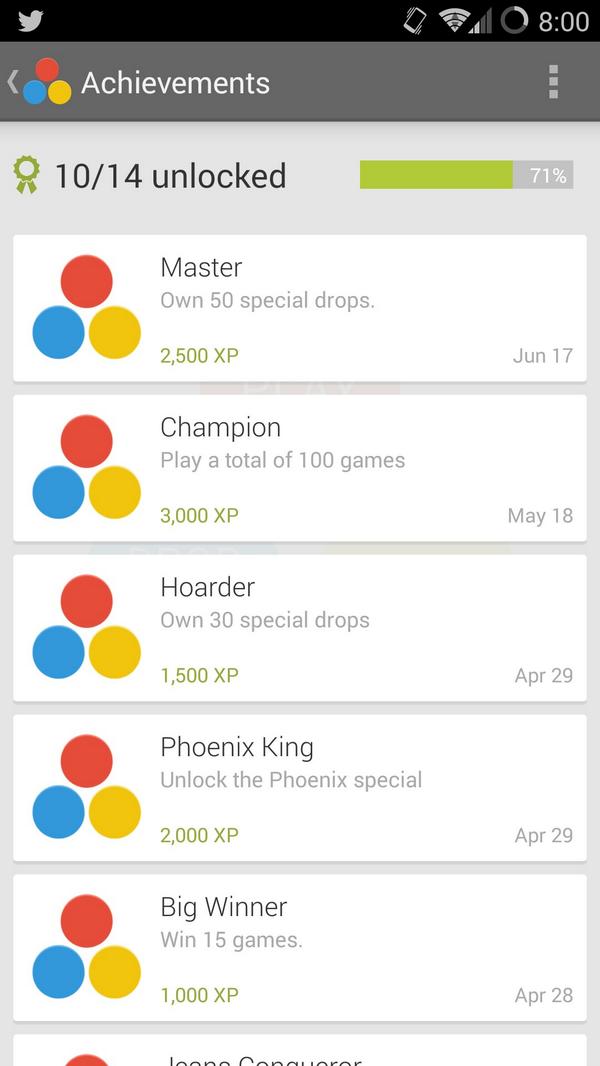 ChromeDrop's tweet photo. Achievements are a great way to track your progress in the game. Check them out! #android #gamedev http://t.co/prboPr7W1B