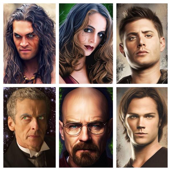 AoW_Ent's tweet photo. Examples of some of our recent finished portraits. #aowent #conan #Supernatural #buffyforlife #breakingbad #drwho http://t.co/Cp1YlgOIol