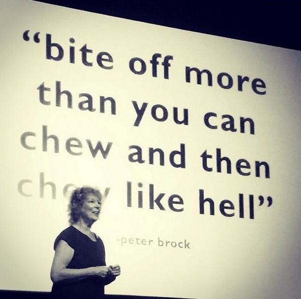 HendersonDGroup's tweet photo. #Clodaghdesign in action at #boldsummit. Great thought for the week ahead from Peter Brock! http://t.co/PjRurR2UsE