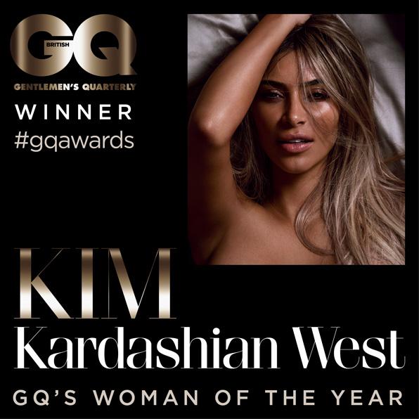 Kim Kardashian graces the cover of GQ Magazine and was also named GQ's woman of the year!