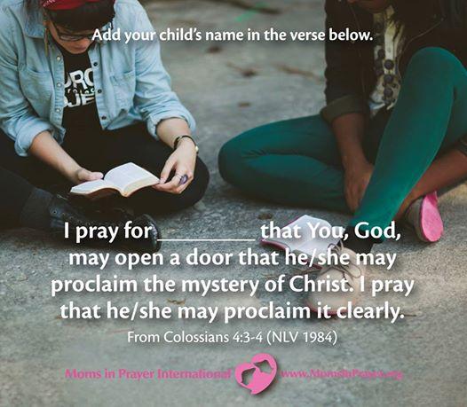 MomsInPrayer's tweet photo. #Pray ... add your #child to the verse below! http://t.co/KviDYkHbGC