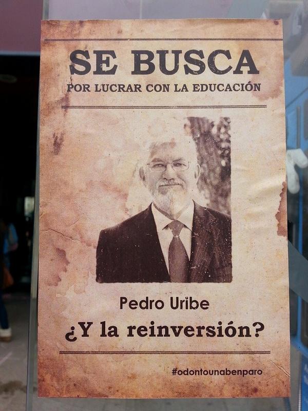 Matiazfelipe's tweet photo. Se Busca rector desparecido, Lucra, Miente y no da la cara #OdontoUnabEnParo #PedroUribeDondeEsta ? Da la cara! http://t.co/BsOPmyii6o