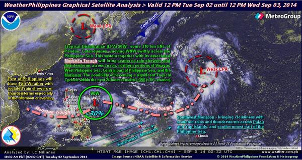 Daily Graphical Satellite Analysis from 12pm Sep 02 until 12pm Sep 03, 2014