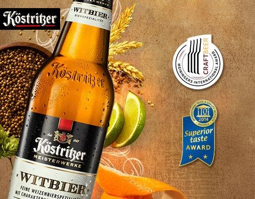 Köstritzer WITBIER wird beim ersten Craftbeer Award des Meininger Verlags mit  der Goldmedaille ausgezeichnet.