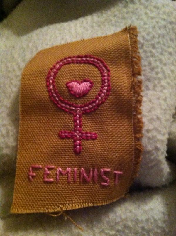 mollyinaday's tweet photo. Look what I made. #feminist #feminism #feministsoftwitter #patch #DIY http://t.co/dhG3uIckFo