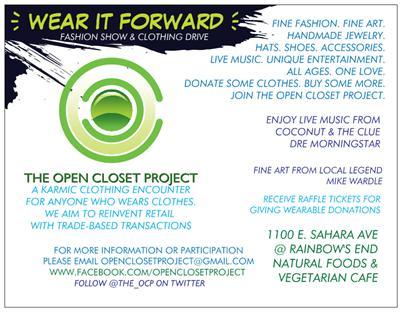 Rain8owsEnd's tweet photo. Join The Open Closet Project as we launch our trade-based system of charity! #theOCP #WearItForward #LasVegas http://t.co/FNDIwKx6hM