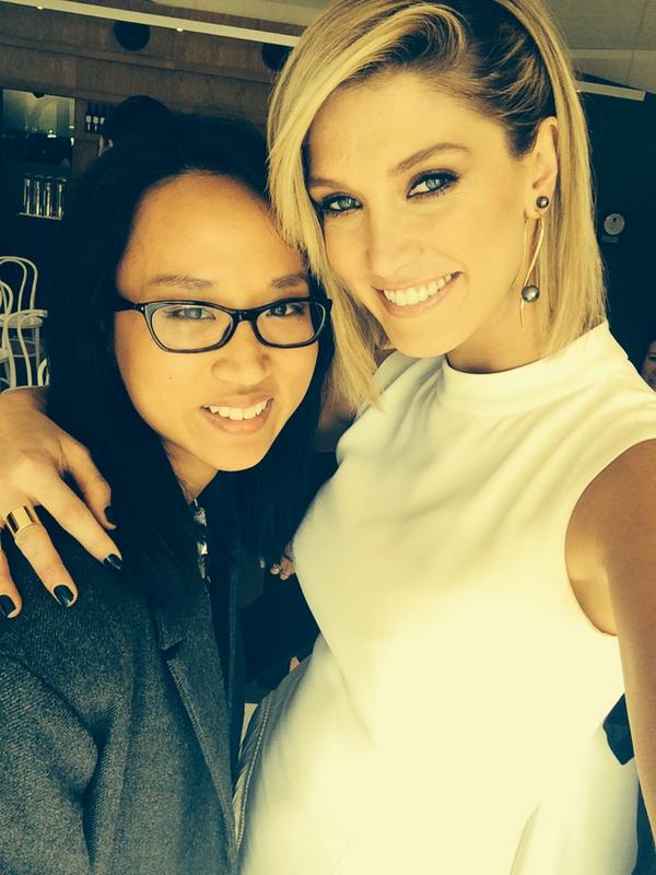 beatrixhon's tweet image. Swapping health and beauty tips with @DeltaGoodrem #3dwhitesmile