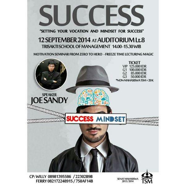 Seminar 12 September 2014 at TSM Grogol speaker Joe Sandy .Makrab aja seru apa lagi yg lainnya.
<a href="/TSM_014/">STIE TRISAKTI  2014</a> <a href="/tsm13fellas/">TSM '13</a>