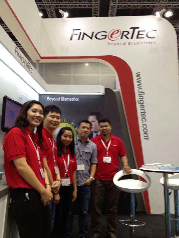 FingerTec's tweet photo. #FingerTec #IFSECSEA team taking a breather from their activities to pose for this photo. Drop by our booth at D505! http://t.co/fff5fz2A2D