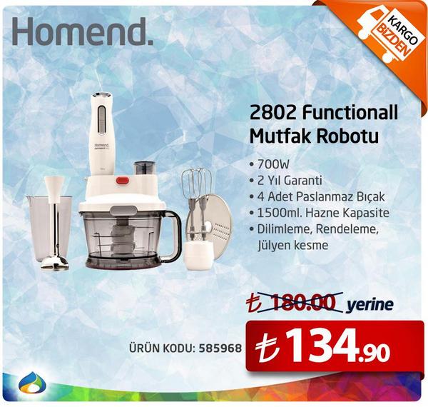 Homend Functionall 2802 Mutfak Robotu 180 TL yerine sadece 134,90 TL'ye Rochel'de.Kargo Dahil!
rochel.net/2802-functiona…