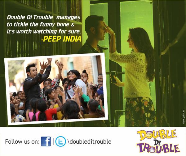 DoubleDiTrouble's tweet photo. Thankyou #PeepIndia for Appreciating @DoubleDiTrouble  @igippygrewal @MuktaArtsLtd @kulraj_randhawa http://t.co/re8IU63GeC
