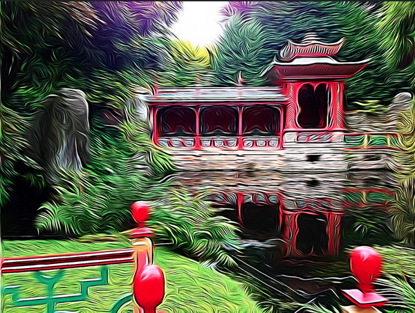 jenedu's tweet photo. iPhoneography App Tangled FX turns Japanese Gardens Photo into a Van Gogh http://t.co/35ZLdFqQD8