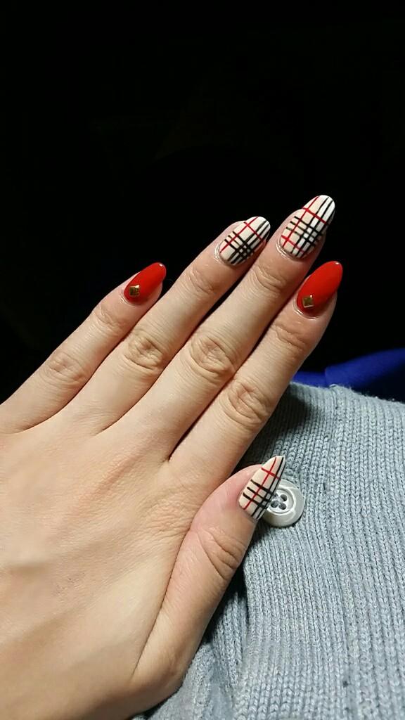 ネイル バーバリー柄 ワインレッド Howto Togetter