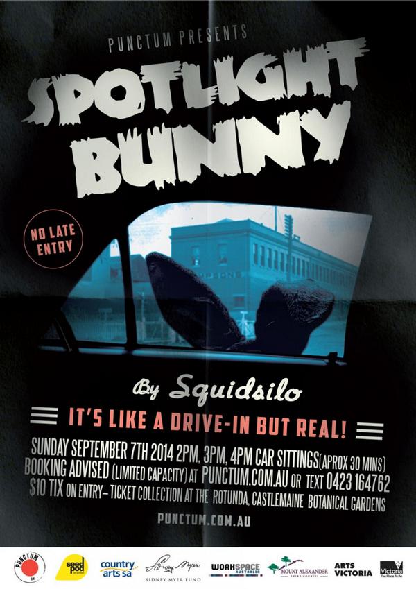 PunctumInc's tweet photo. Spotlight Bunny it's like a drive-in only real! Castlemaine, this Sundee http://t.co/sITjr9oFo8