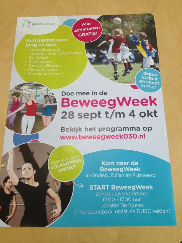 Binnenkort wordt de beweegweek weer gehouden op de Speler #Ondiep @Mekaar_Utrecht <a href="/HartenvoorSport/">Harten voor Sport</a>