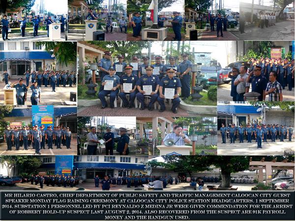 CCPS Monday Flag Raising &amp; Awarding of Commendation with Guest Speaker Mr Larry Castro Chief DPSTM Caloocan City