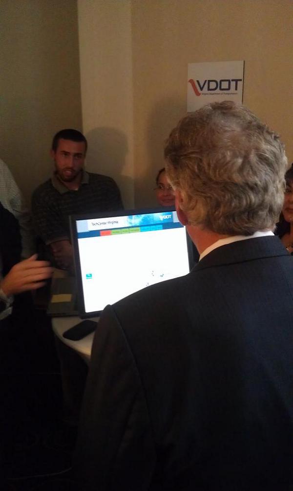 kareninva's tweet photo. @GovernorVA  visits with inaugural participants in the VA datathon at #covits14  #techinva  #hackva @DataVirginia http://t.co/eXcsEUeXXk