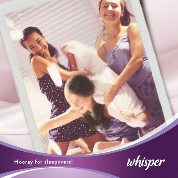 WhisperPh's tweet photo. Who doesn’t love a sleepover? Kahit may period, no worries pa rin dahil may Whisper Cottony X-Long! http://t.co/zdiMmz99uu