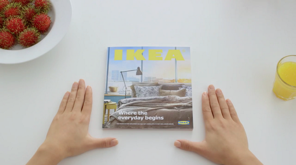 Adweek's tweet photo. Ad of the Day: Ikea hilariously pitches its 2015 catalog as cutting-edge technology. http://t.co/B2eOjvzoPT http://t.co/yCobk3yVDp