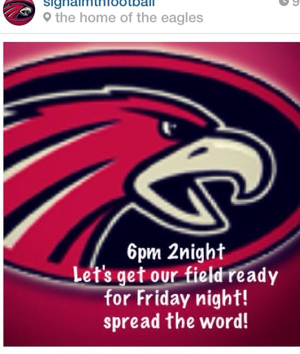 SignalFootball's tweet photo. come on out 2night to our field.....the eagles need YOU! http://t.co/E0g3KwPp1K