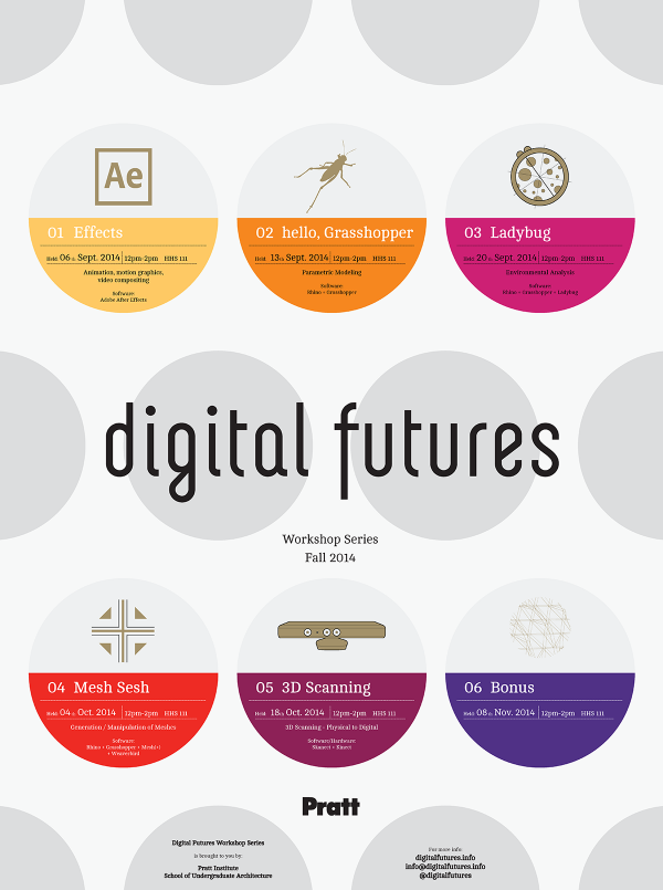 coreformula's tweet image. And so it begins...“@digitalfutures: Fall 2014 Workshop Series:
pratt.digitalfutures.info/?p=1520 http://t.co/lcbSI4Ge6p”