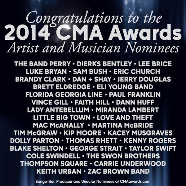 Cma Country Music On Twitter Congrats To All The Cmaawards Nominees See Them At Http T Co Pymlma7xtd Http T Co Xn0e0pmyik