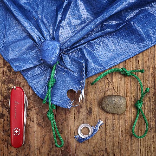 “@REI: Tip: Lose a grommet? Twist a rock in a corner to make a new anchor point. #outdoorhacks #letscamp ” @emree51