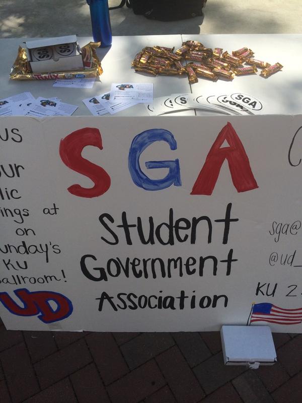 ud_sga's tweet photo. Stop by our table outside of KU! #AskQuestions #GetCandy #TakeASticker #UDSGA http://t.co/UOzzTWJGqQ