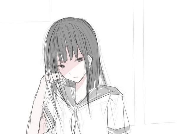 落書き 後ろの席の女の子 