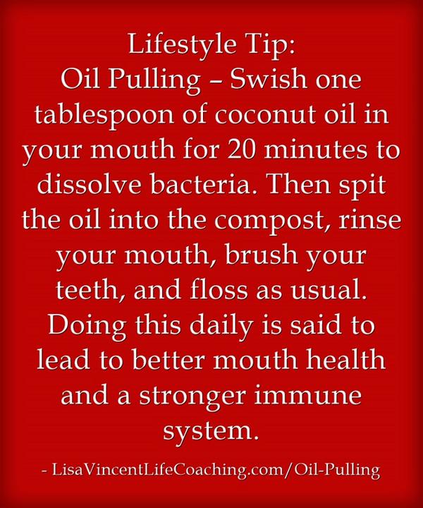 LisaVLifeCoach's tweet photo. Do you know about the healthy practice of oil pulling? Click the link below to learn more.
http://t.co/YN8AhpJimA http://t.co/2FghrsLHZ1