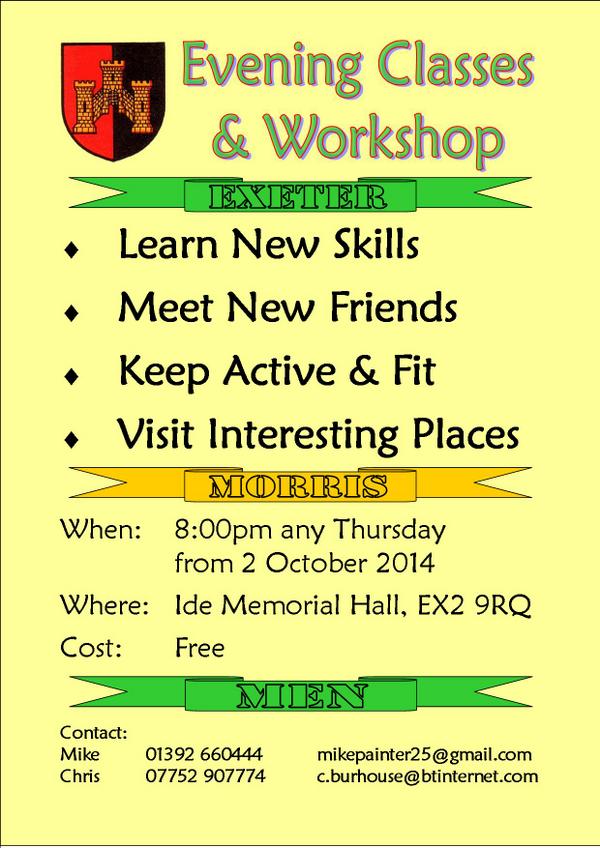 Evening classes with a difference: Learn New Skills ~ Meet New Friends ~ Keep Active &amp; Fit ~ Visit Interesting Places