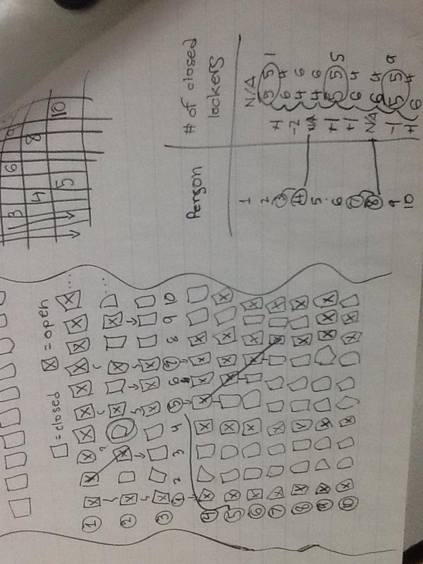 Sometimes you need multiple strategies or representations to get at a problem! 
#LockerProblem
