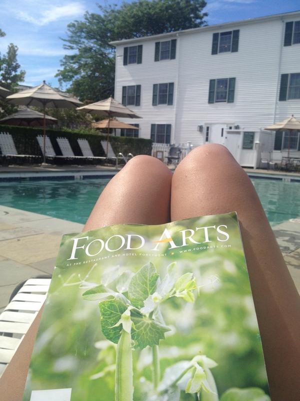 Relaxing at <a href="/KelleyHouseMV/">Kelley House</a> pool and reading <a href="/foodarts/">Food Arts Magazine</a> magazine - heaven! #marthasvineyard
