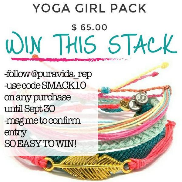 WIN A #YOGA GIRL STACK OF <a href="/puravidabrac/">Pura Vida Bracelets</a> ☆ use code SMACK10 AT CHECKOUT to #win #smack10 #follow #me #style #surf