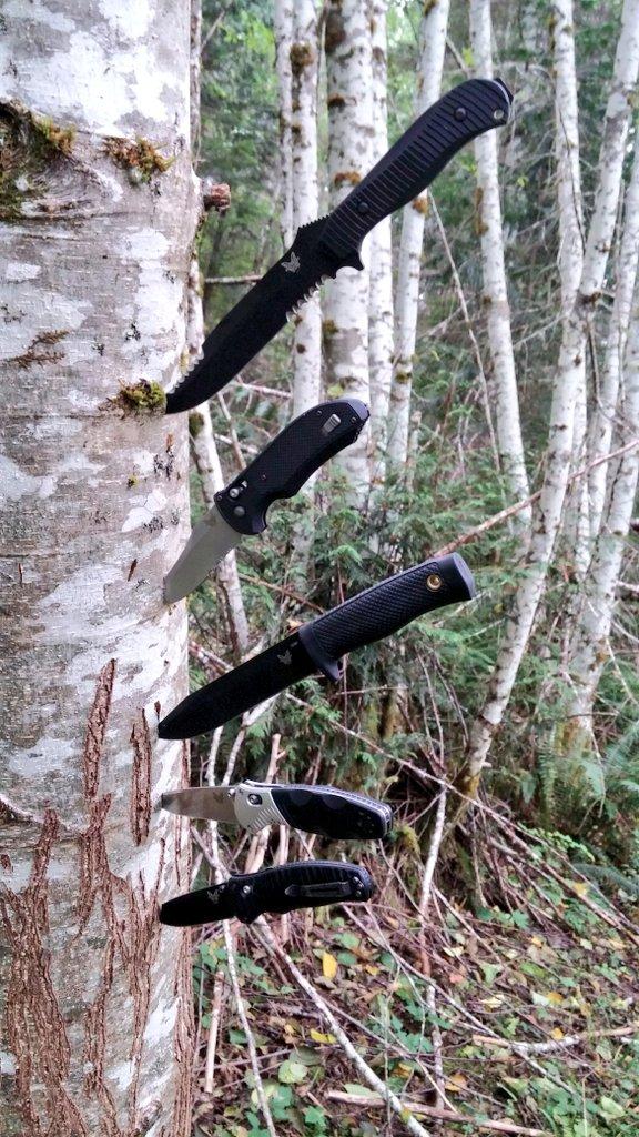 Peacemaker326's tweet photo. @BenchmadeKnives My friends and I went camping over the weekend. You could say we like Benchmades. http://t.co/2X5oN7TA8G