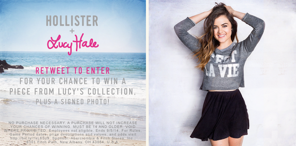 HollisterCo's tweet image. C'est la vie! ;) RT for a chance to win a piece from the @LucyHale + @HollisterCo Collection! #LHC #HCoContest