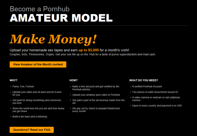 get paid for amateur porn videos