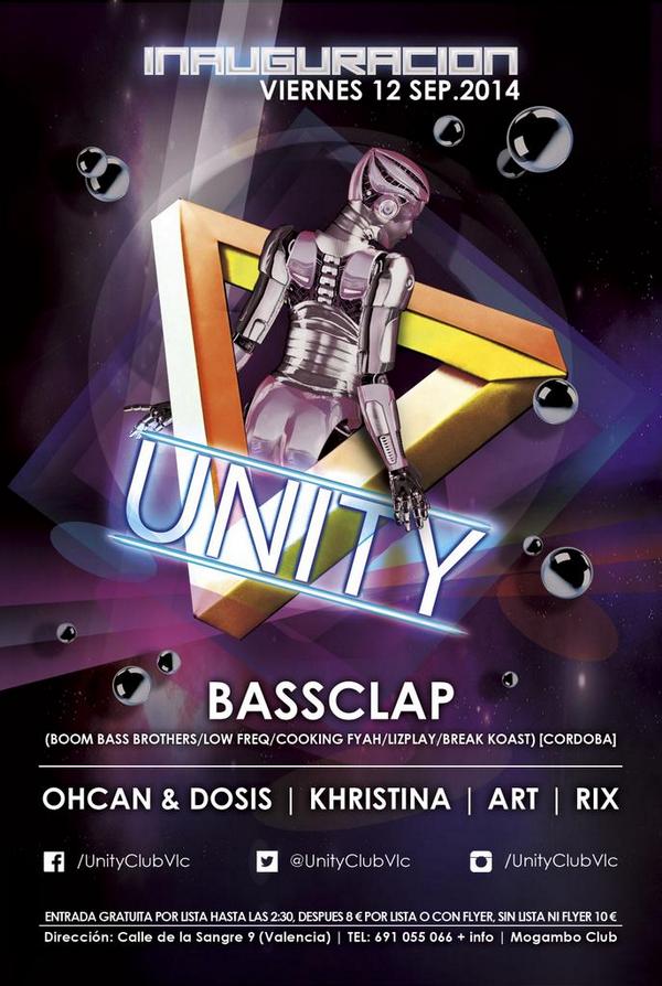 Ohcandj's tweet image. Viernes 12!! BASSCLAP @boombassbros (Codoba) + un servidor y sus secuaces, jjeje! INAUGURACION DE @UnityClubVlc #DNB