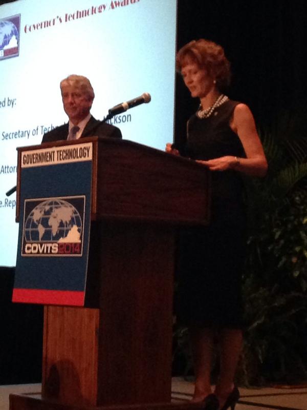 COVITS's tweet photo. Va. Sec. of #Tech @kareninva opens the Governor's Technology Awards and introduces @AGMarkHerring #COVITS14 #GTA14 http://t.co/D5OQMsIoK2