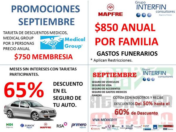 GRUPOINTERFIN's tweet photo. Promociones Septiembre @En_laDelValle @_Narvarte @LaNapolesDF @PolancoLomas  estamos a sus ordenes. http://t.co/3R4tr287ZV