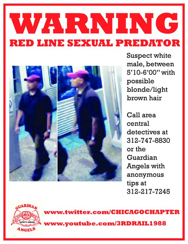 CHICAGOCHAPTER's tweet image. Guardian Angels hunt CTA Red Line Sexual Predator. Thursday September 4th from 5-10am at Chicago Red Line station