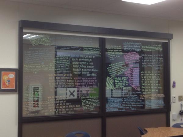 MrsJRammos's tweet photo. "Windows of Inspiration" #mhs #learningatmhs http://t.co/XKHU6kfePw