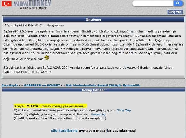 wowTURKEY62's tweet photo. 2004'de Amerikaya kaçan BURÇ ACAR'a batılı medeniyetinin sosyal çöküş konusuna kapak cevap... Hemen IP ban yaptı! http://t.co/7AM4lBKHa0