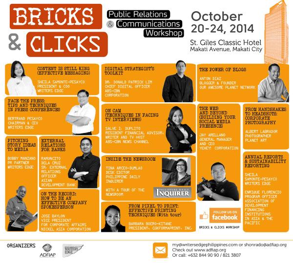 Writersedge's tweet photo. Calling all interested PR and communication practitioners! @facebook Bricks &amp; Clicks Workshop http://t.co/rprUyuuYOG