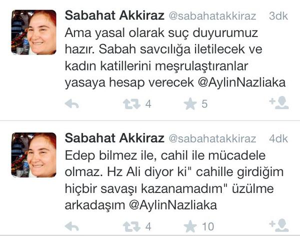 Sevgili <a href="/sabahatakkiraz/">Sabahat Akkiraz</a> da yarın suç duyurusunda bulunacakmış. 

#SedaSayanShowYayındanKaldırılsın