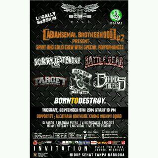 9 september 2014 at boshe vvip club .. Ayoo datang dan ramaikan \m/