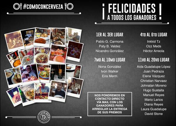 LoveBeerOficial's tweet photo. Después de revisar cada una de las fotos participantes les compartimos la lista de ganadores #ComoConCerveza . http://t.co/TYpHHEz9A8