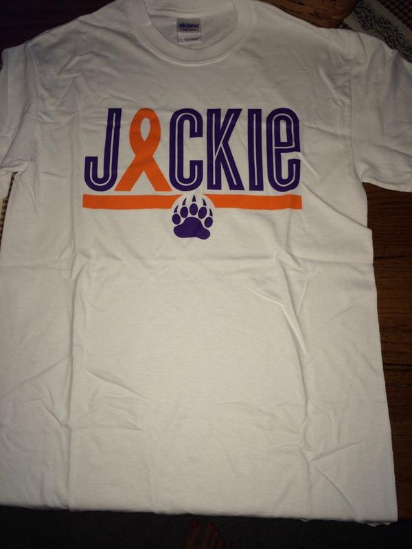 laurenfalasca's tweet photo. got my shirt today! praying for you girl. @jackie_custer16 #custerkillscancer http://t.co/TRIRvIJqzc